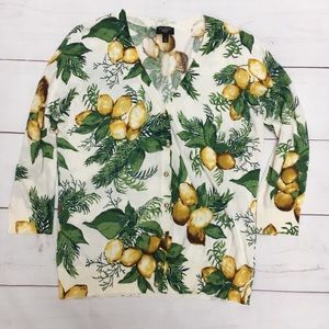Talbots Petite Lemon 3/4 Sleeve Cardigan